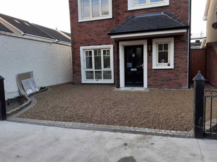 Gravel Driveway with Cobble Border in Sallins, Co. Kildare