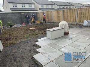 Limestone Patio with Lawn in Stratford, Co. Kildare