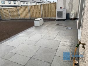 Limestone Patio with Lawn in Stratford, Co. Kildare