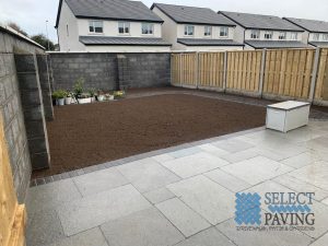 Limestone Patio with Lawn in Stratford, Co. Kildare