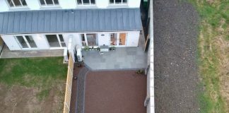 Limestone Patio with Lawn in Stratford, Co. Kildare